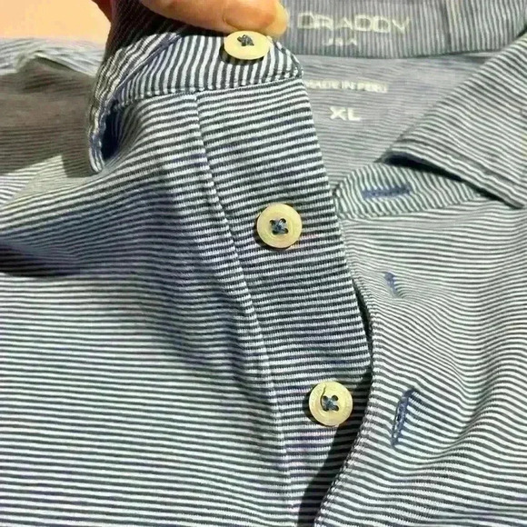 B Draddy Sport Polo Shirt Mens Striped Country Club of Virginia Golf Size XL - Picture 7 of 10